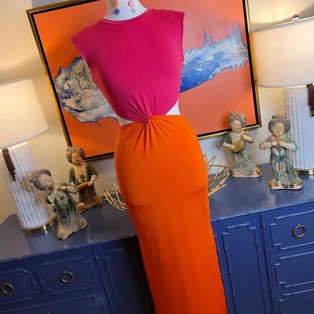 Canary Designs Pink/Orange Cocktail Dress